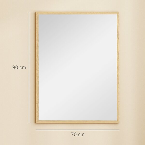 HOMCOM obdélné zrcadlo 60 × 80 cm — rám z přírodního dřeva | Aosom