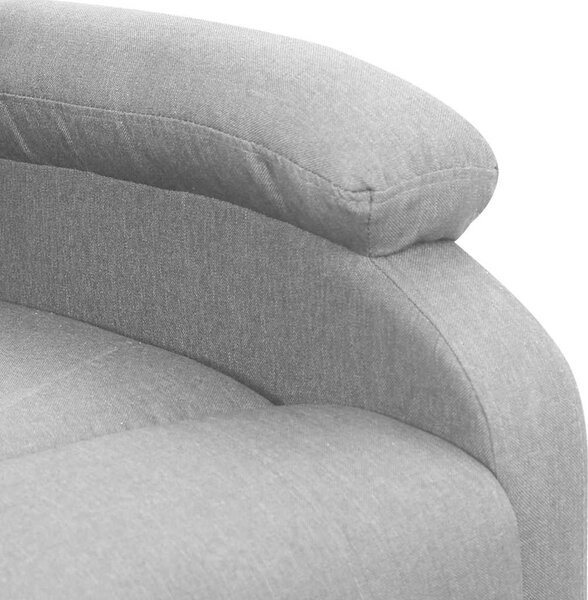 Zvedací masážní křeslo světle šedé textil 329709