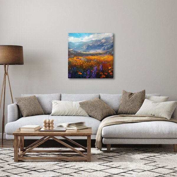 Obraz - Malovaná horská krajina II. (30x30 cm)