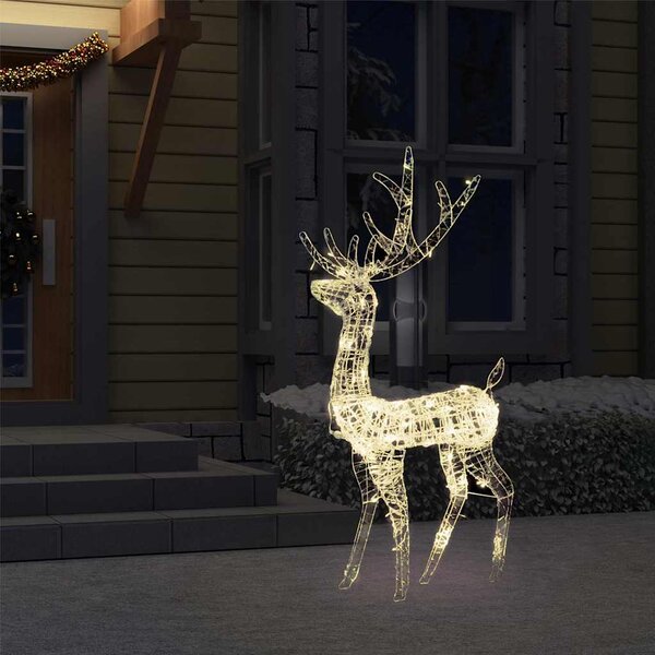 Vánoční dekorace akrylový sob 140 LED 128 cm teplé bílé světlo 329781