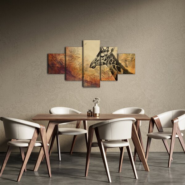 Obraz - Žirafa, malba (125x70 cm)