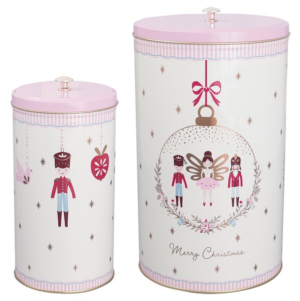 Plechová dóza Cindarella White – set 2 ks