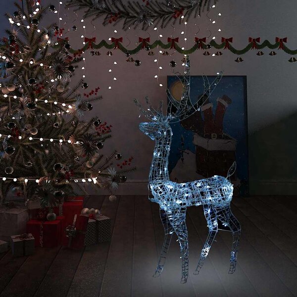 Vánoční dekorace akrylový sob 140 LED 128cm studené bílé světlo 329782