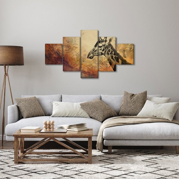 Obraz - Žirafa, malba (125x70 cm)