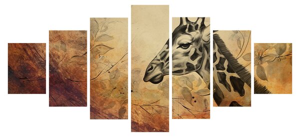 Obraz - Žirafa, malba (210x100 cm)