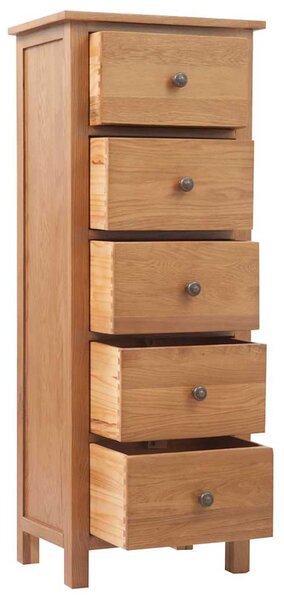 Vysoká komoda se zásuvkami 45x32x110 cm masivní dubové dřevo 329924