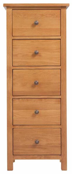 Vysoká komoda se zásuvkami 45x32x110 cm masivní dubové dřevo 329924