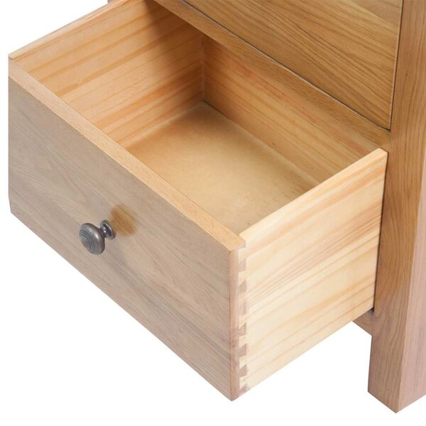 Vysoká komoda se zásuvkami 45x32x110 cm masivní dubové dřevo 329924