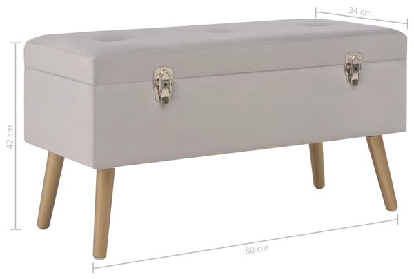 Lavice s úložným prostorem 80 cm šedá samet 329932