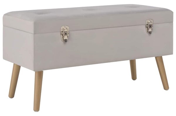 Lavice s úložným prostorem 80 cm šedá samet 329932