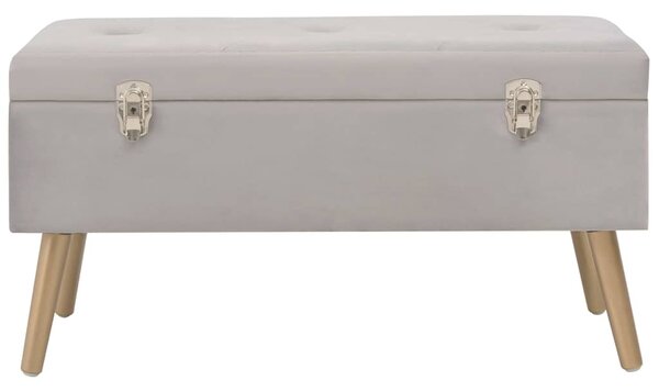 Lavice s úložným prostorem 80 cm šedá samet 329932