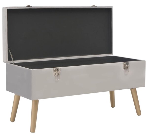 Lavice s úložným prostorem 80 cm šedá samet 329932