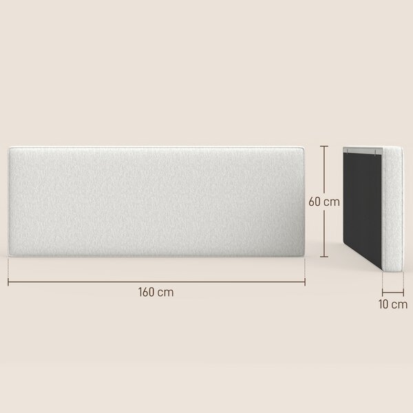 HOMCOM čalouněné plovoucí čelo postele s lněným vzhledem, 160 × 60 cm (krémové) | Aosom