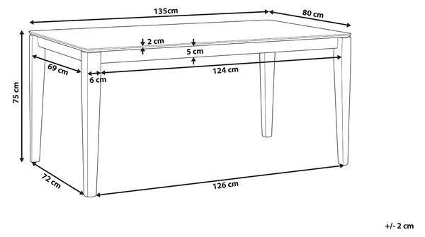 Jídelní stůl CEDAR Tmavý ořech 135 cm 80 cm