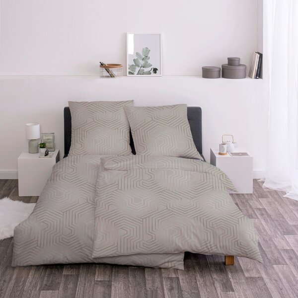POVLEČENÍ, flanel, šedohnědá, 135/200 cm Estella - Online Only povlečení, Online Only