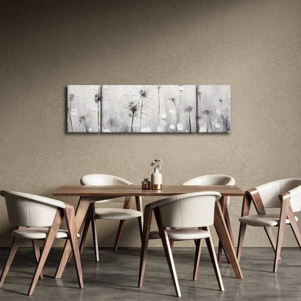 Obraz - Pampelišky, malba (170x50 cm)