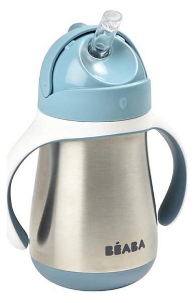 Beaba - Termoizolační hrnek s brčkem 250 ml modrá