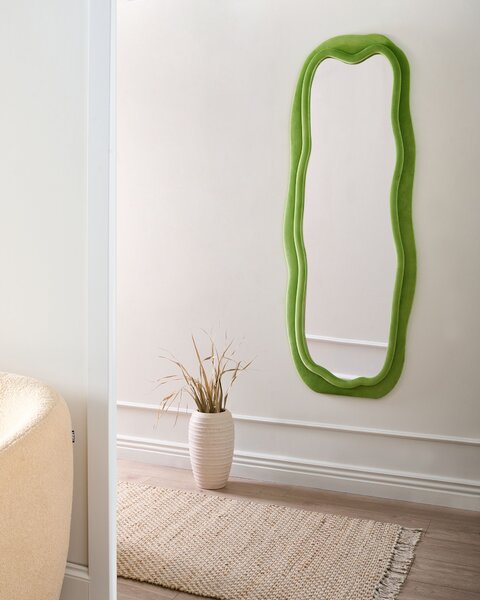 Zrcadlo BEAUNE 56 cm 160 cm Umělý samet Zelená
