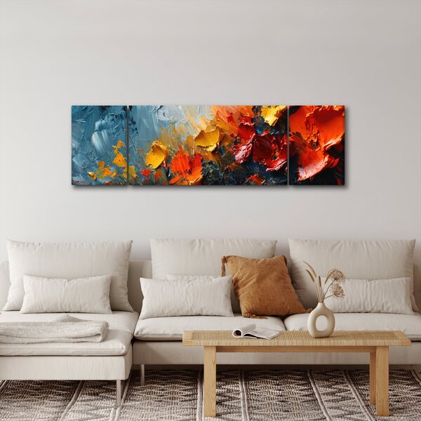Obraz - Abstraktní malba květin III. (170x50 cm)