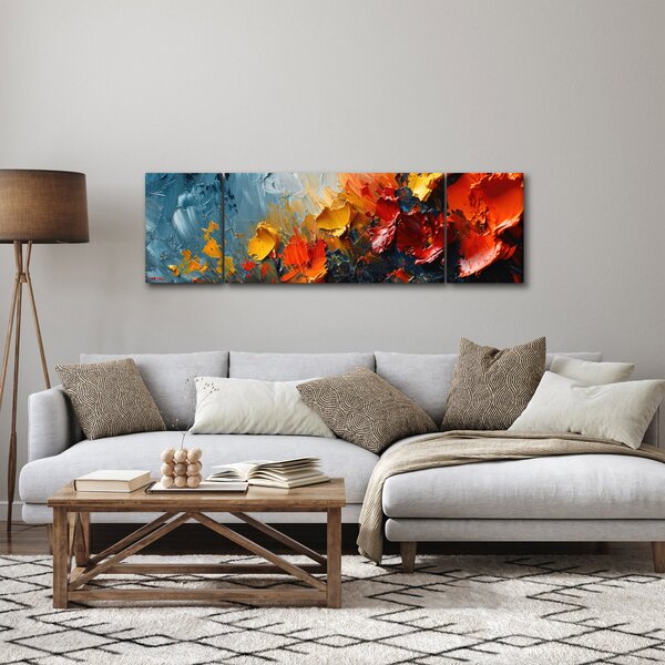 Obraz - Abstraktní malba květin III. (170x50 cm)