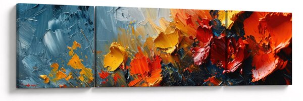 Obraz - Abstraktní malba květin III. (170x50 cm)
