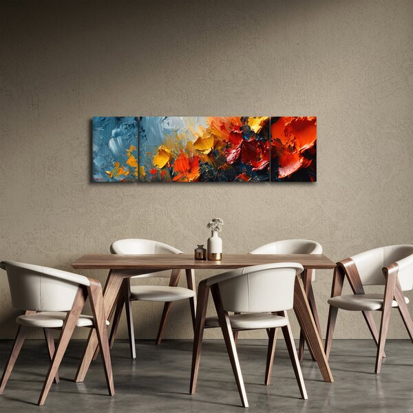Obraz - Abstraktní malba květin III. (170x50 cm)