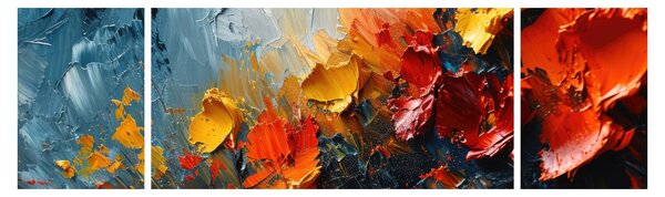 Obraz - Abstraktní malba květin III. (170x50 cm)
