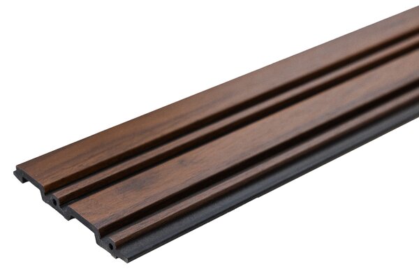 WPC Obkladový panel - Lamela plochá, Tmavě hnědá, 2900x120x12 mm