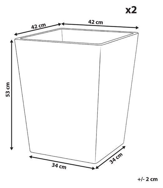 Sada 2 květináčů CYRODALIS 42 cm Bílá