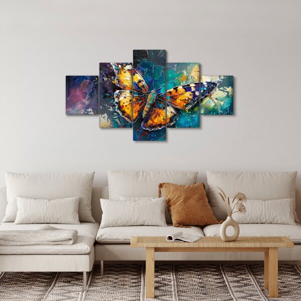 Obraz - Motýl, olejomalba (125x70 cm)