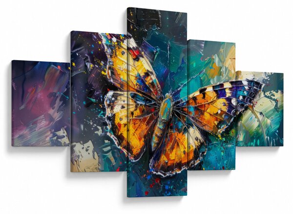 Obraz - Motýl, olejomalba (125x70 cm)