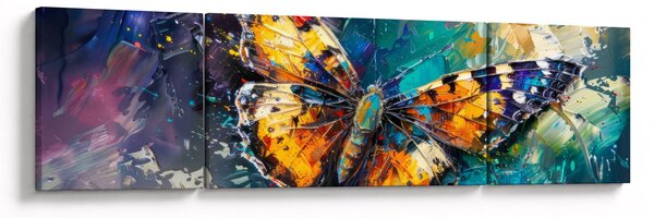 Obraz - Motýl, olejomalba (170x50 cm)
