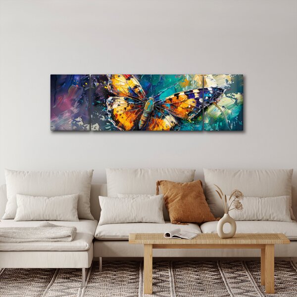 Obraz - Motýl, olejomalba (170x50 cm)