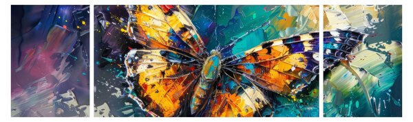 Obraz - Motýl, olejomalba (170x50 cm)