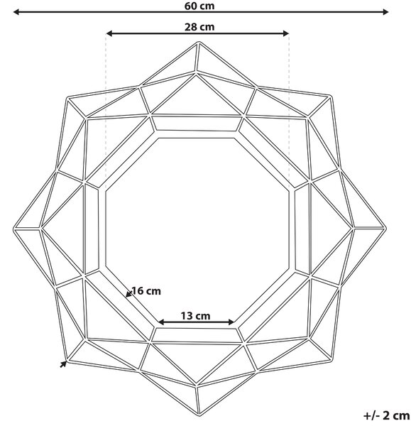 Zrcadlo HILLION 60 cm 60 cm Kov Zlatá