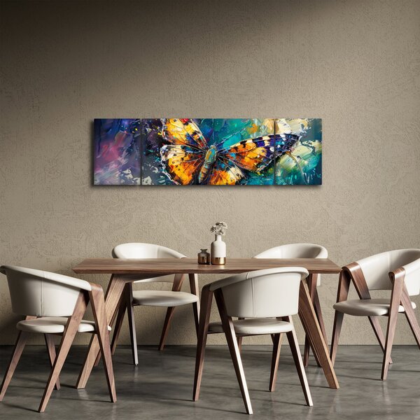 Obraz - Motýl, olejomalba (170x50 cm)