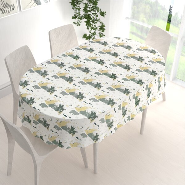 Biante Sametový oválný ubrus Tamara TMR-031 Medvědi v horách 50x100 cm