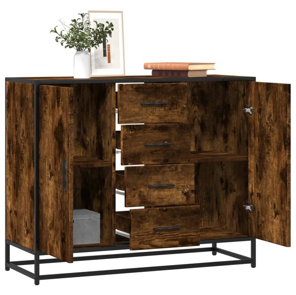 Příborník kouřový dub 92 x 35 x 76 cm kompozitní dřevo 3300827