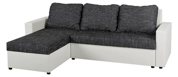ROHOVÁ SEDAČKA, kompozitní dřevo, textil, bílá, černá P & B - Sedací soupravy, Online Only