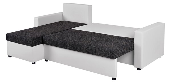 ROHOVÁ SEDAČKA, kompozitní dřevo, textil, bílá, černá P & B - Sedací soupravy, Online Only