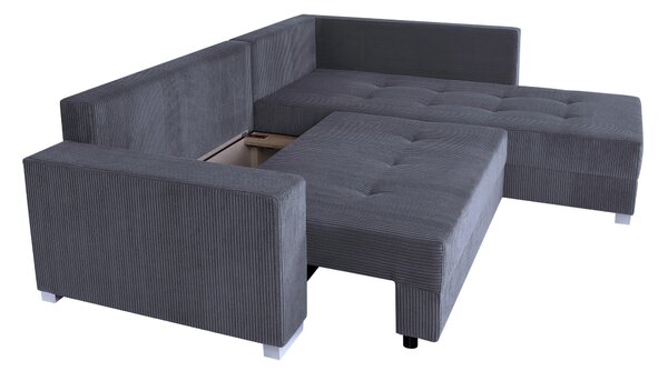ROHOVÁ SEDAČKA, textil, kompozitní dřevo, tmavě šedá P & B - Sedací soupravy, Online Only