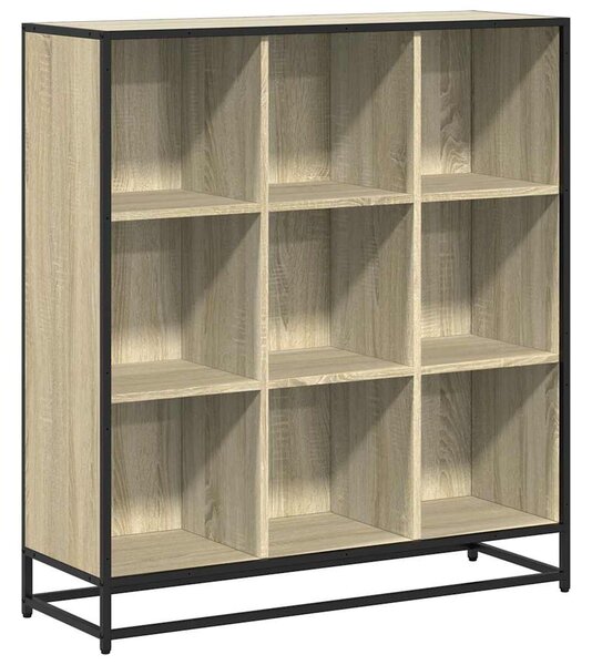 Knihovna dub sonoma 97,5 x 33 x 107,5 cm kompozitní dřevo a kov 3300861