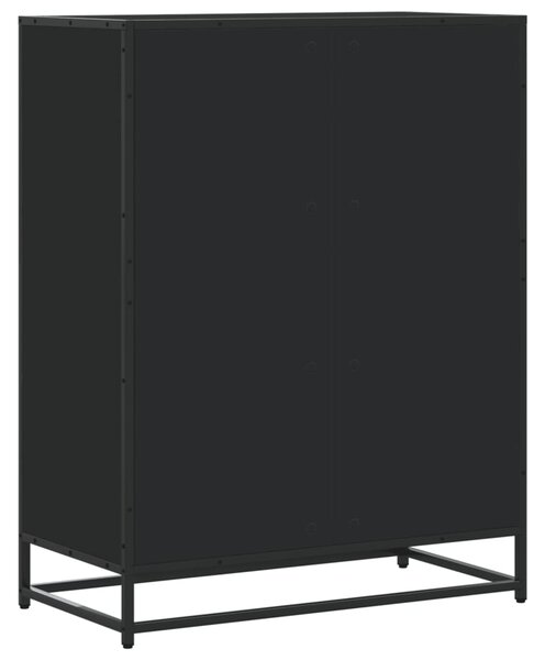 Botník černý 75 x 38 x 97,5 cm kompozitní dřevo a kov 3300870