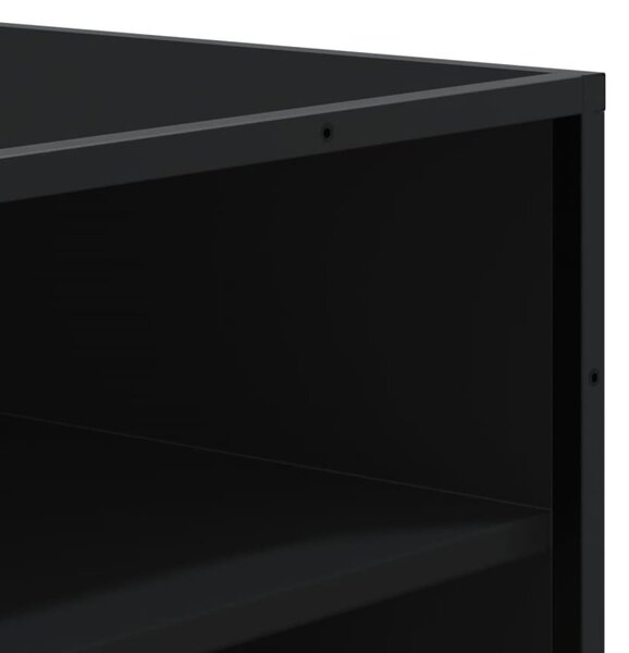 Botník černý 75 x 38 x 97,5 cm kompozitní dřevo a kov 3300870
