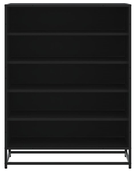 Botník černý 75 x 38 x 97,5 cm kompozitní dřevo a kov 3300870