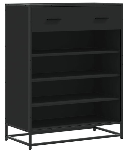 Botník černý 75 x 38 x 97,5 cm kompozitní dřevo a kov 3300875