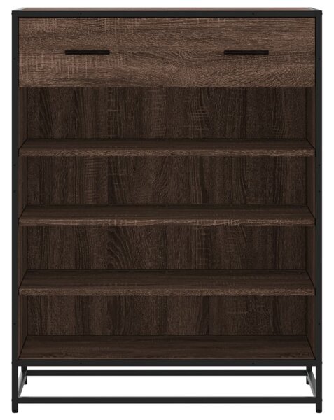 Botník hnědý dub 75 x 38 x 97,5 cm kompozitní dřevo a kov 3300879