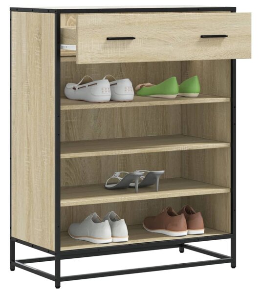 Botník dub sonoma 75 x 38 x 97,5 cm kompozitní dřevo a kov 3300876