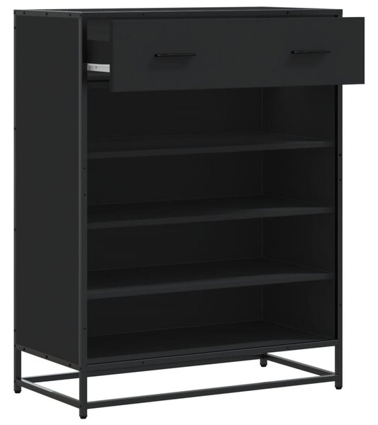 Botník černý 75 x 38 x 97,5 cm kompozitní dřevo a kov 3300875
