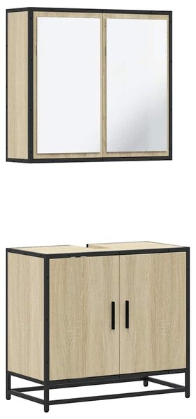 2dílný set koupelnového nábytku dub sonoma kompozitní dřevo 3300886